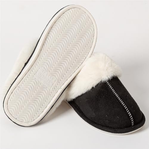 Pantuflas para mujer cómodas y abrigadas con pelaje sintético miniatura 5