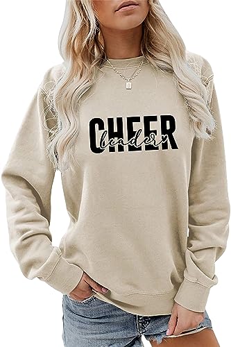 Cheerleader Sweatshirt, Cheerleading Sweater Women Crewneck Pullover Tops Funny Cheer Leader Cheer Coach Shirt Gifts