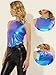 Allegra K Halloween Metallic Tank Top for Women's Sleeveless Club Party Shiny Shirt Small Shiny Blue