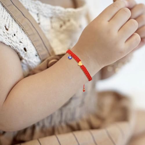 MEALGUET Lucky Red String Kabbalah Bracelets for Kids, Handmade Braided Cord and Rotating Evil Eye Hamsa Hand Jewish Amulet Gift Jewelry for Boys Girls Son Daughter Children Protection2