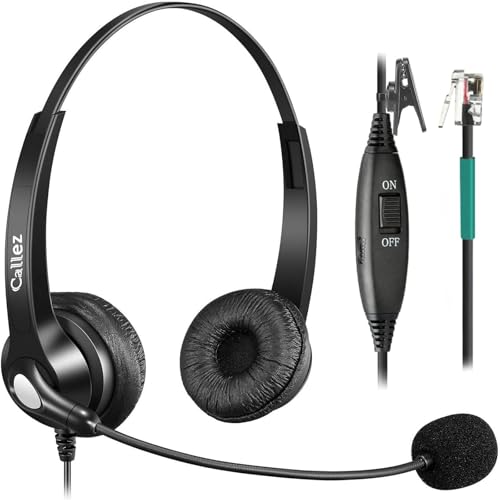 Casque de téléphone compatible Avaya Plantronics Mitel avec micro antibruit RJ9 Callez
