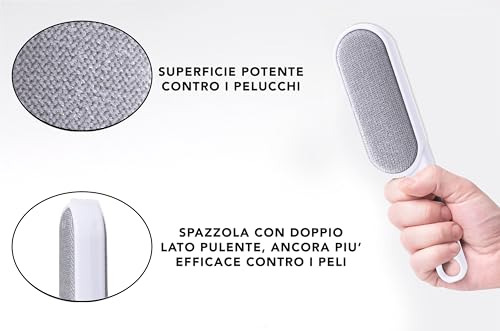IPEA Fusselentferner aus Samt für Kleidung, Sofas, Polstermöbel – doppelseitige Mehrzweckbürste zum Entfernen von Haaren, Haaren, Tierhaaren von Stoffen, Wildleder und Samt