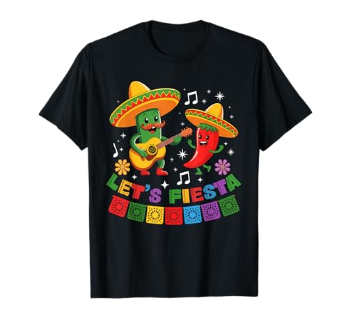 Divertido sombrero de cactus del Cinco de Mayo Let's Fiesta Regalos Camiseta