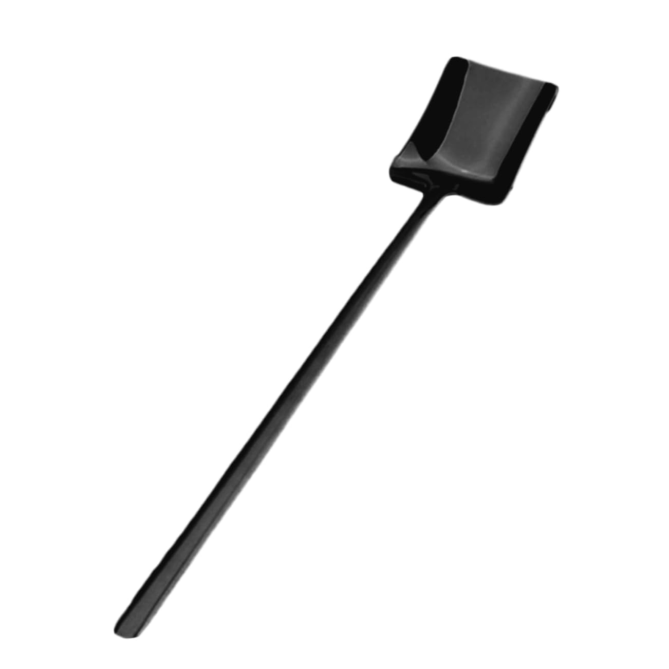 Wakauto 6pcs 304 Square Stainless Steel Spoon Black Mini for Coffee Dessert and Appetizers Creative Design for Parties Easy to Clean