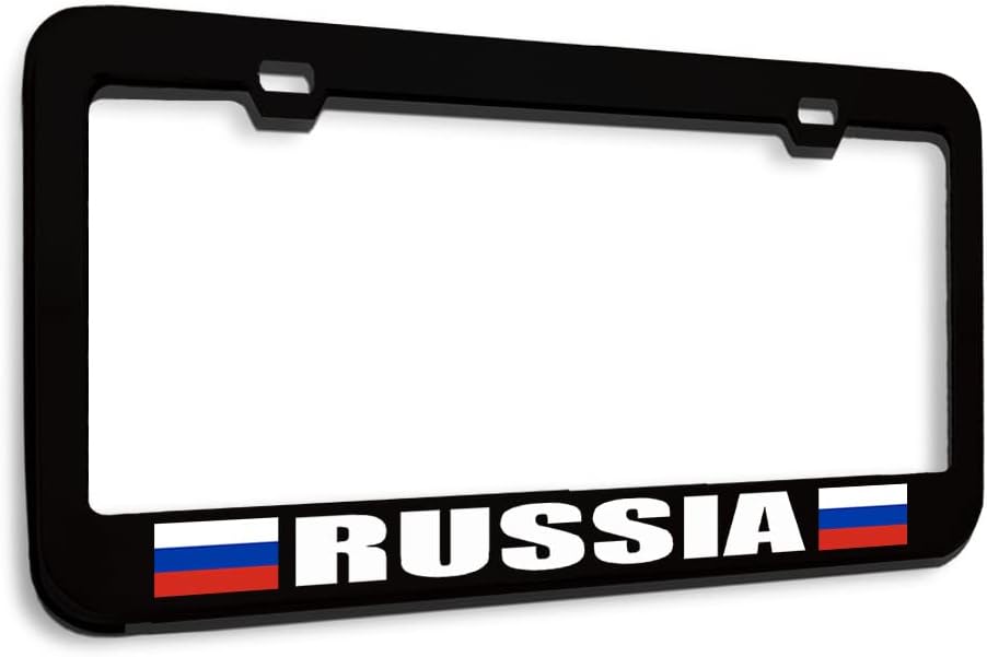 Metal License Plate Frame Russia Russian Flag Metal Car Accessories Stainless Steel 2 Holes 1 Frame