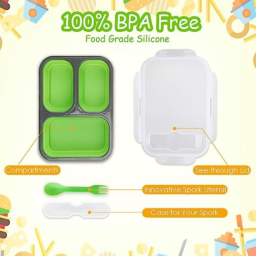 Coreslux Collapsible Silicone Bento Lunch Box thumb #3