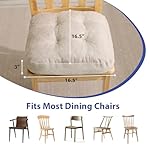 Chair Cushions, Memory Foam Dining Chair Cushions, Tufted Indoor Chair Pads, Set of 4, 16.5' x 16.5' x 3.5', Beige - Image 3