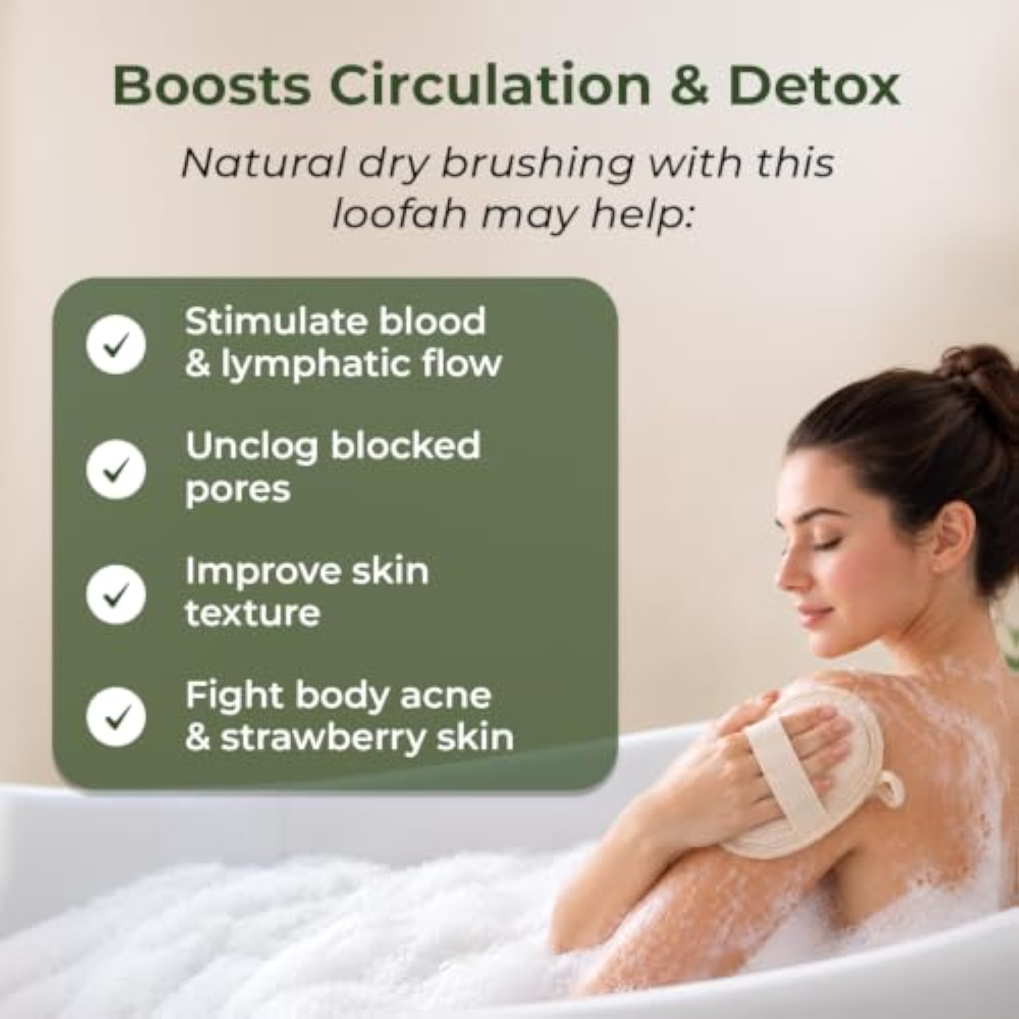 Natural Loofah Body Scrubber for Bathing, Pack of 2