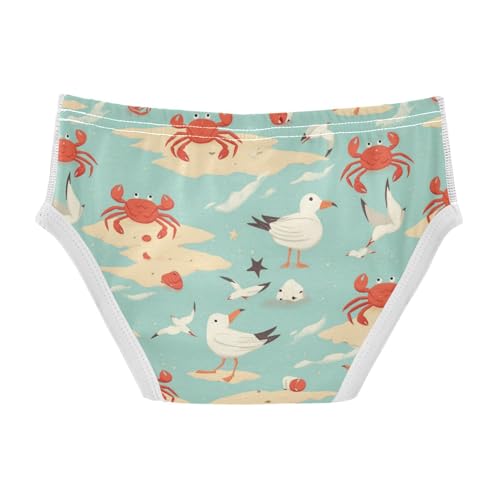 Wusikd Crabs Seagulls Boys' Underwear Cotton Beach Boys Briefs Soft Toddler Underwear 2T2