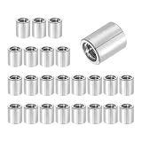 QUARKZMAN 24 Stück M5x0.8x8mm Runde Kupplungsmutter Edelstahl Verbindungsmutter Stangenschrauben Mutter 8mm Außendurchmesser Für Gewindestangen Industrielle BauSilber