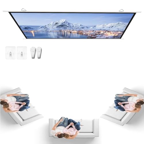 Écran de projection manuel 16:9 écran de cinéma portable et toile de projection 4K HD home cinéma