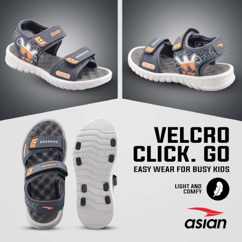 Image of ASIAN Virat Junior-11 Sports Sandals | Soft Cushion Comfort, Adjustable Velcro Fit, Lightweight & Durable | Outdoor Play Sandals for Boys & Girls