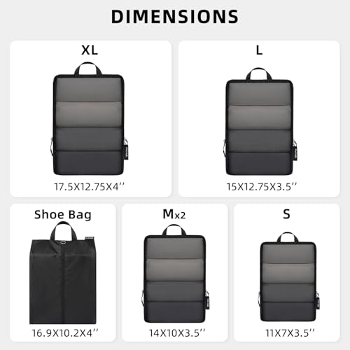 image for BAGAIL 4 Set/6 Set Ultralight Compression Packing Cubes Packing Organi