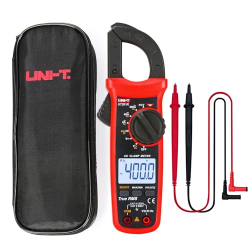 Image of UNI-T UT201R Digital Clamp Meter AC Current TRMS HVAC Amp Ohm Volt Meter Clamp On Multimeter Auto Ranging 4000Counts AC Current Frequency NCV AC DC Voltage Frequency Resistance Continuity Diode Tester