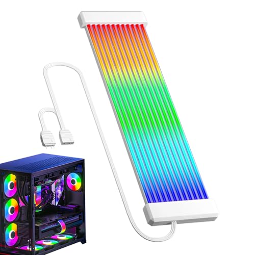 Tira LED RGB | Cable RGB Neón de 24 Pines con 108 Cuentas | Luz Flexible para Placa Base y Gabinete de PC - para Tarjeta Gráfica GPU Monitor Escritorio Sala de Juegos Oficina Aficionados Streamers - imagen 9
