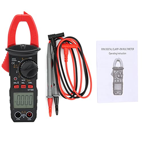 Image of Jeanoko 1PCS ST180 Clamp Meter, AC DC Current Voltage,Mini Digital Clamp Meter, Digital Multimeter Clamp, AC /DC Voltage Current Capacitance Tester,AC Current Meter