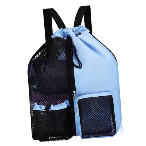 Mobestech Swim Bag Mesh Drawstring Backpack for Adults for Organizing Swim Gear Lightweight Material