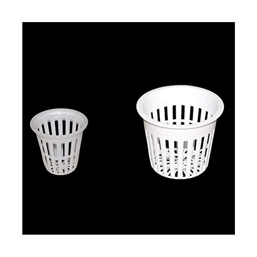 Adhere To Fly 20 Pieces Hydroponic Mesh Pot Greenhouse Soilless Cultivation Plastic Net Cup Vegetable Grow Basket (70mm White)