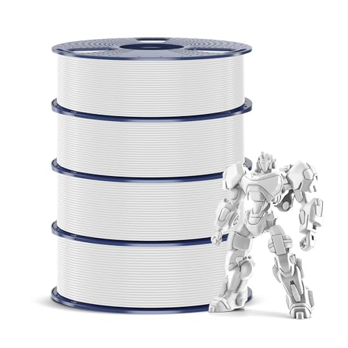 SUNLU 4KG PETG Filament 1.75 mm 3D Printer Filament Bundle Improved Toughness High Impact Resistance Compatible with Most FDM 3D Printers 1KG per Spool 4 Rolls petg White*4