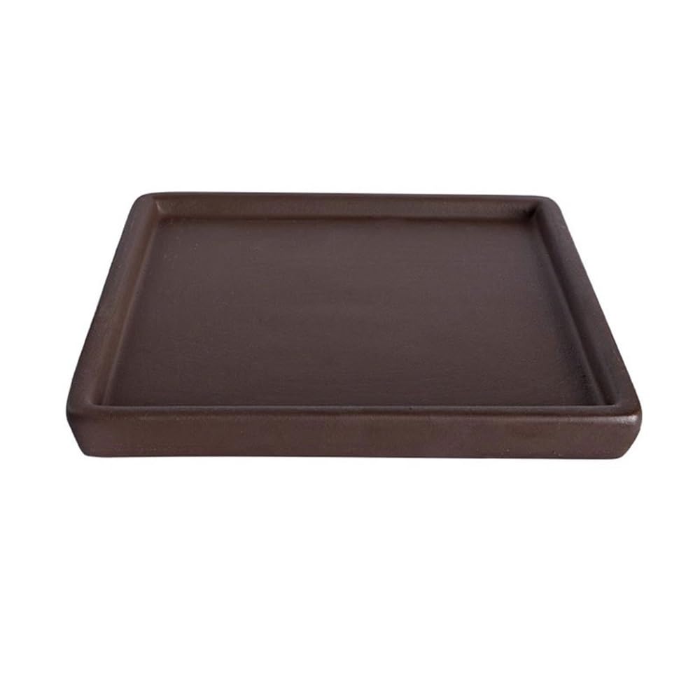 Bandejas para Plantas Platillo Cuadrado de Arena Morada for Plantas, Bandeja Goteo cerámica for Escritorio, Sala Estar, balcón para Macetas(Grande)