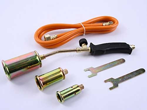 3tlg. Gasbrenner Abflammgerät Brenner Löten Gaslötgerät Dachbrenner + Adapter