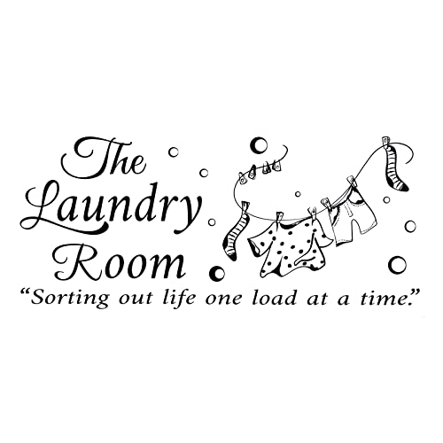 SUPERDANT Wandaufkleber Die Waschküche Zitate Wandsticker DIY Spruch Wandtattoo Dekoion Vinyl Wandsticker Für Wohnzimmer Schlafzimmer Badezimmer Schwarz Klassenzimmer Schule Dekor