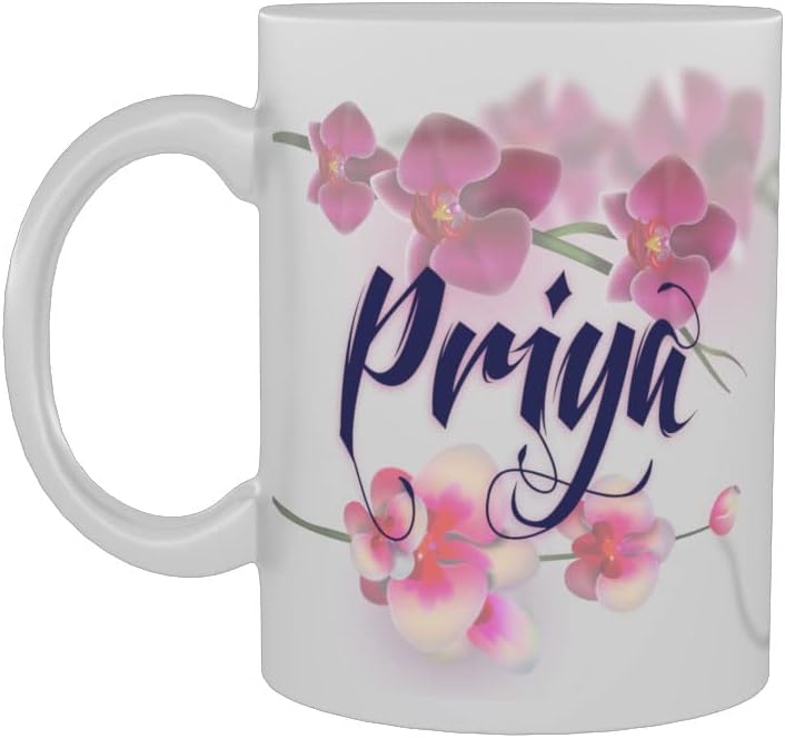 RGB Print Solutions Mug | Priya Personalised Name Ceramic Mug, Best Coffee Mug Gift for Your Friends 11Oz