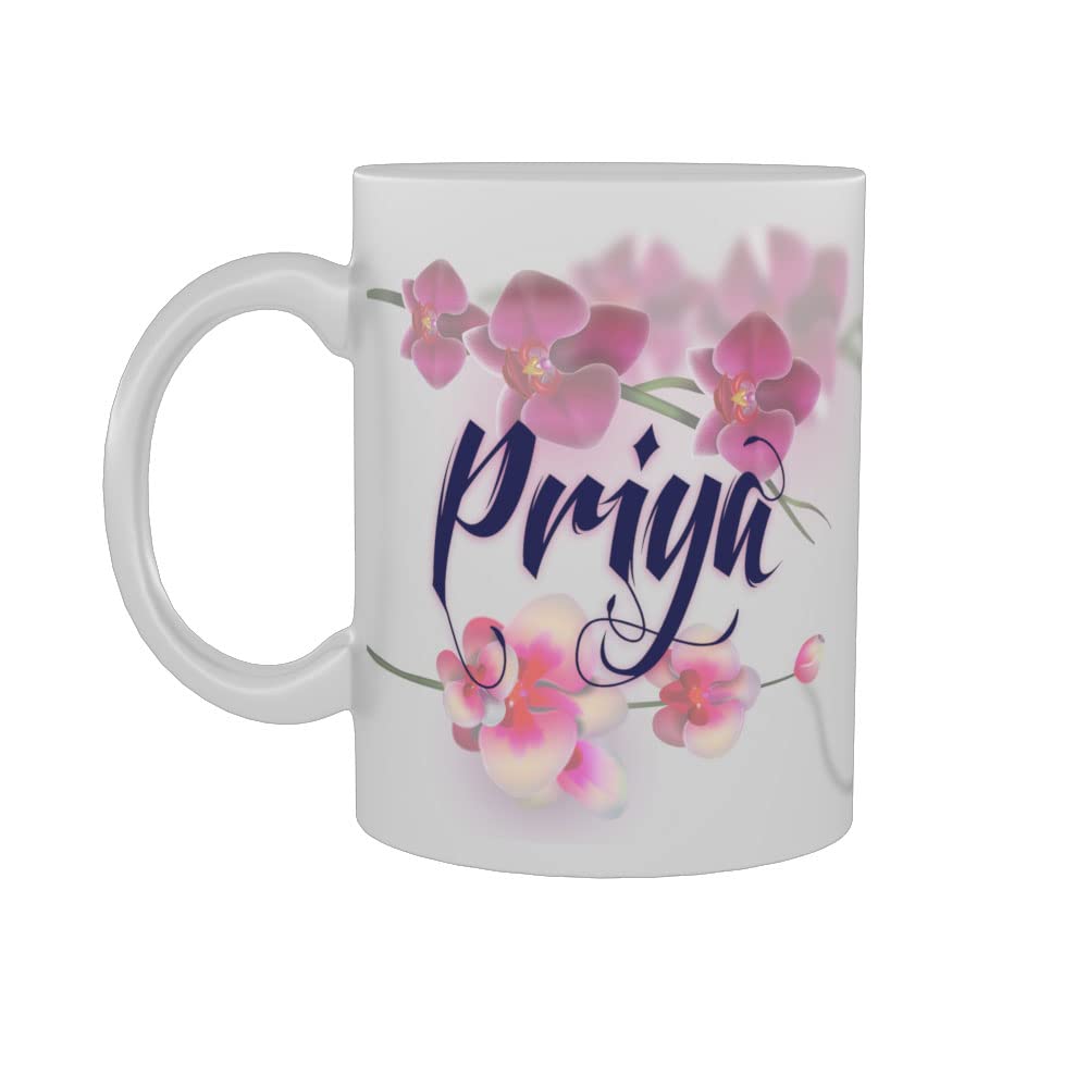 RGB Print Solutions Mug | Priya Personalised Name Ceramic Mug, Best Coffee Mug Gift for Your Friends 11Oz