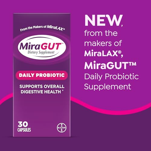 MiraGUT Daily Probiotic, from the Makers of MiraLAX, Probiotics for Digestive Health, Gluten-Free Supplement, Probiotic for Women and Men, Support Overall Digestive Health, 30 Ct - image 2