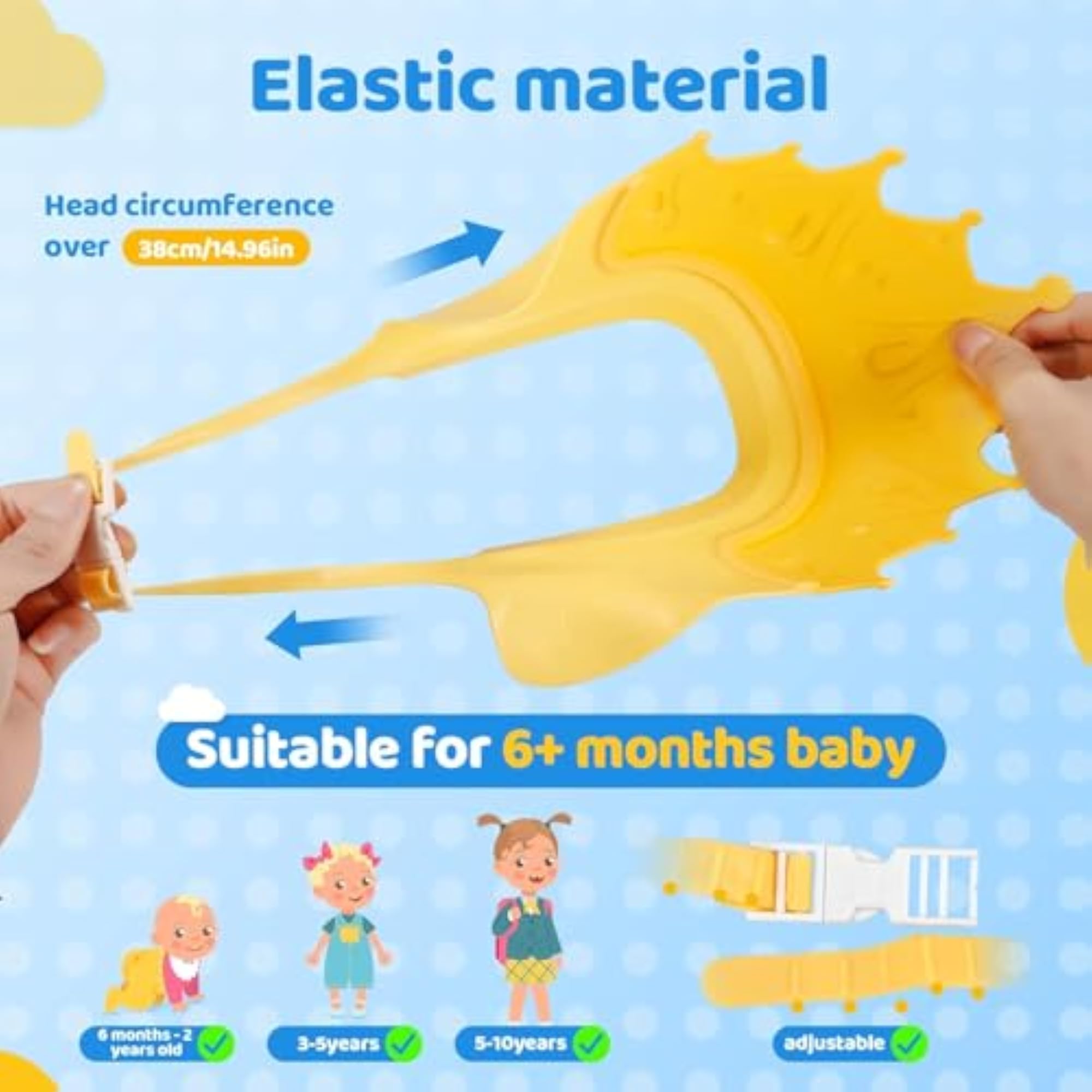 Soft Adjustable Baby Shower Cap for Hair Washing