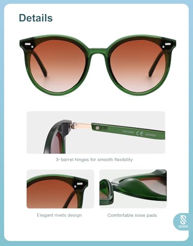 Image of SOJOS Sunglasses Womens Trendy 2025 Classic Round Retro Vintage Shades Large Frame Sunnies SJ2067