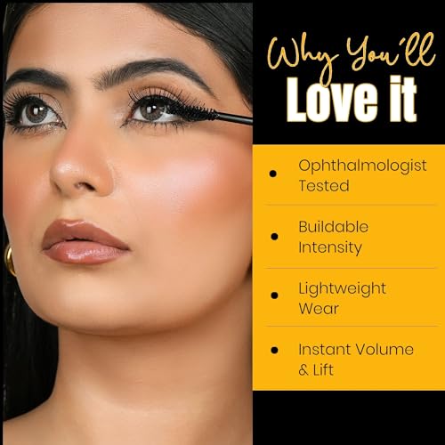 Image of Beauty Berry Lash Waterproof Mascara for Women - Jet Black Volumizing & Lengthening Mascara | Smudge Proof Non-Clumping Curling Formula for Silky Defined Lashes