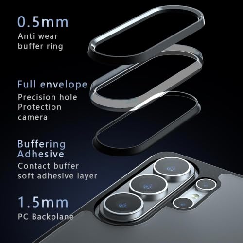 Image of Matte PC + TPU Phone Case for Samsung Galaxy S26 Ultra,Black | Anti-Fingerprint, 2.4m Drop Protection, Camera Lens Guard, Anti-Drop Airbags, Skin-Friendly Feel
