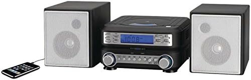 GPXHC221B Compact CD Player Stereo Home Music System with AM/ FM Tuner Black/Silver