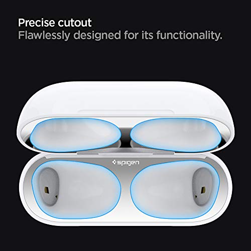 Spigen Shine Shield Designed For Airpods Pro 2Nd Generation (2022) And Airpods Pro (2019) Anti Dust Sticker [2 Sets] - Metallic Silver #TOP3