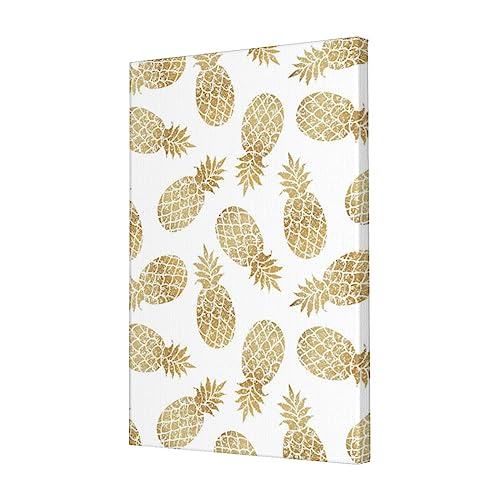 Impression sur toile d'ananas doré QQLADY, œuvre d'art haut de gamme suspendue pour bureau