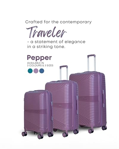 Image of CRUISE Pepper Trolley Bags Set (20+24+28 Inch)| Hard Shell Expandable Suitcases with 8 Spinner Wheels & TSA Lock | Cabin and Check-in Lightweight Luggage Bag | Adjustable Handle (Set of 3)