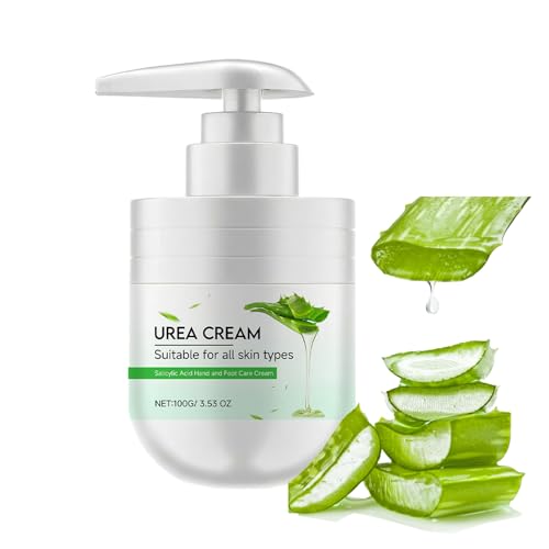 Crema de urea con aloe vera, loción hidratante para piel seca y áspera, crema corporal con urea exfoliante suave, crema para pies para talones agrietados, piel suave y lisa (1 unidad)