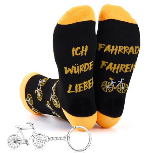 Geyoga Ich Würde Lieber Fahrrad Fahren Socken Radfahrer Geschenke Lustige Socken Herren mit Sprüchen Fahrrad Schlüsselanhänger Geschenkidee für Männer, Opa, Papa zu Weihnachten Geburtstag Geyoga Ich Würde Lieber Fahrrad Fahren Socken Radfahrer Geschenke Lustige Socken Herren mit Sprüchen Fahrrad Schlüsselanhänger Geschenkidee für Männer, Opa, Papa zu Weihnachten Geburtstag
