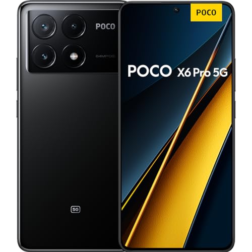 POCO X6 Pro 5G Smartphone, 15+512GB Handy ohne Vertrag, 120Hz 6,67" 1,5k AMOLED Display, 64MP OIS Dreifach-Kamera, 5000mAh, 67W Turbo-Charge, Dual-SIM, Schwarz