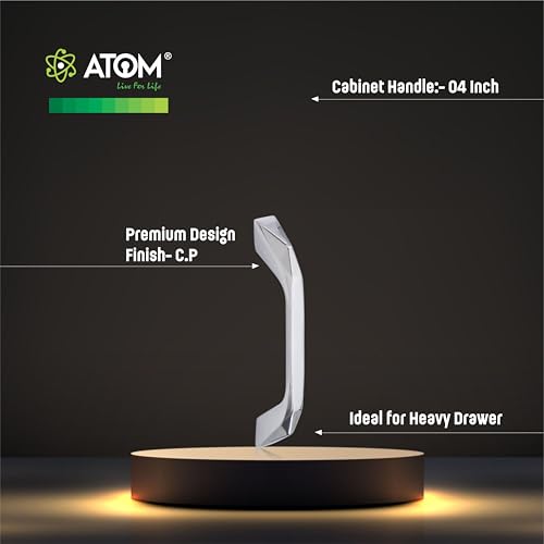 Image of Atom 4.7 inches Zinc Cabinet Pull Handle | CPPT Finish | Office Wardrobe Furniture Kitchen Drawer Push Bar, 229, Pack of 20