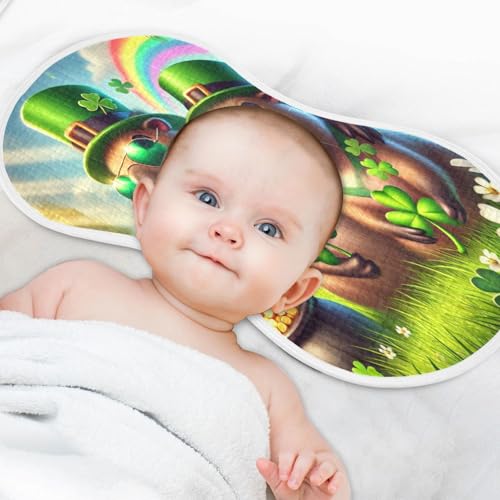 Capybara St Patricks Clover Baby Burp Cloths Burp Cloth Rags Cotton Burp Clothes Absorbent Muslin Burp Cloths Soft for Boy Newborn Girl Unisex 1 Pack 22x11 Inches4
