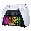MoKo RGB Backlight Keyboard for PS5 Controller, Bluetooth Wireless Mini Gamepad Chatpad for PlayStation 5 with Upgraded Built-in Speaker & 3.5mm Audio Jack for PS5 Controller Accessories