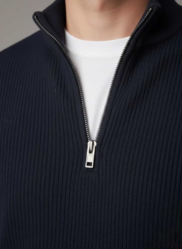 Image of Men's Full Sleeve Winter Wool Half Zipper Pullover Sweater