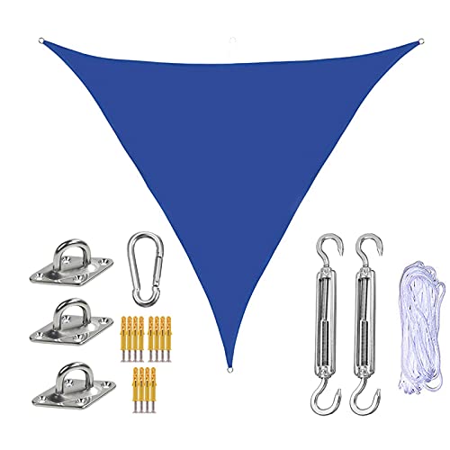 Toldo Vela de Sombra Toldos Terrazas Impermeables Exterior Toldo Vela Protección Rayos UV Toldo Resistente e Lmpermeable para Patio Exteriores Jardín,Azul,3.6x3.6x3.6m