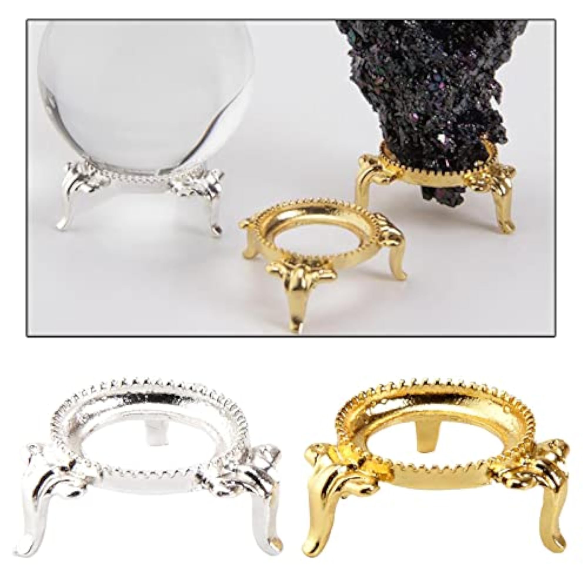 Crystal Ball Base Sphere Stone Support Metal Holder Display Stand Gold