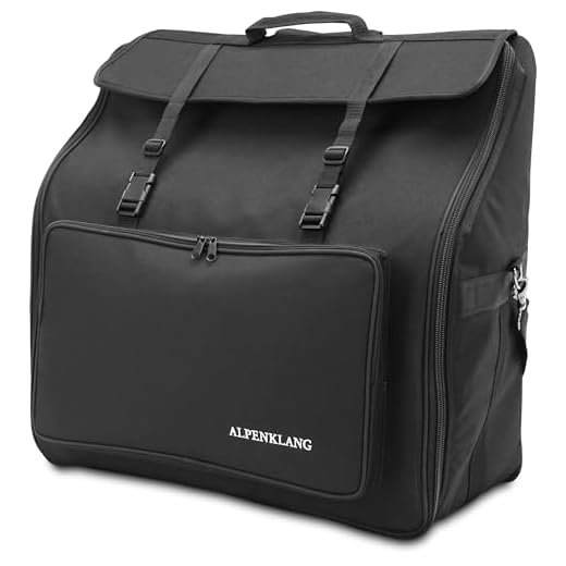 Alpenklang Funda acordeón de 96 Bajos (Correas de Hombro, Resistente al Agua, Acolchada, Funda para acordeón, Bolsa de Transporte)