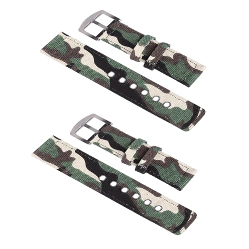 Correa de reloj de lona de camuflaje de 22 mm Kombiuda verde