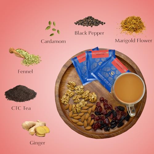 Image of TEA SENSE Bombay Cutting Masala Chai | 15 Pc Pyramid Tea Bags | Authentic Kadak Blend | Assam CTC, Cardamom, Fennel, Dried Ginger, Black Pepper