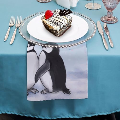 Servilletas de Tela I Love Penguins Poliester Cuadradas 47.5 cm miniatura 4